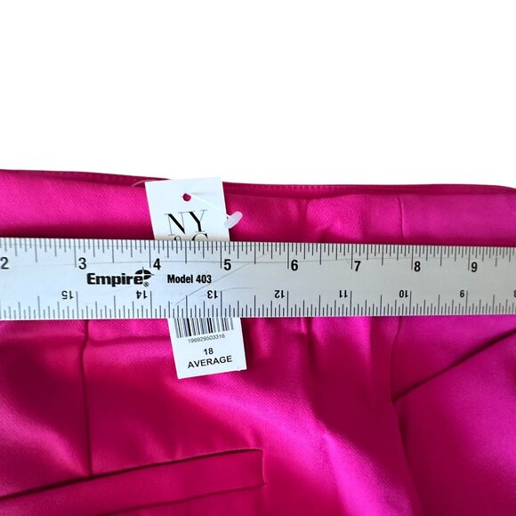 New York & Company Hot Pink High Rise Flare Pant Fit To Flatter Split Leg NWT - Picture 9 of 10